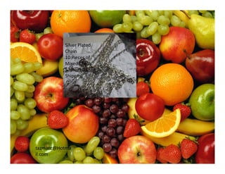 Silver Plated
Chain
10 Pieces of
Mixed Chain
$3plus3.25
Shipping
tazmacc@Hotma
il.com
 