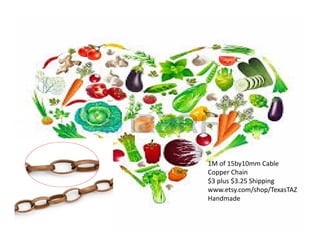 1M of 15by10mm Cable
Copper Chain
$3 plus $3.25 Shipping
www.etsy.com/shop/TexasTAZ
Handmade
 