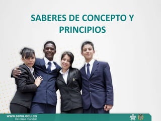 SABERES DE CONCEPTO Y
PRINCIPIOS
 
