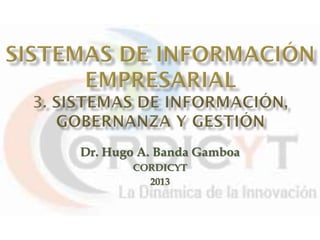 Dr. Hugo A. Banda Gamboa
CORDICYT
2013
 