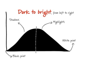 Highlights
Shadows
White point
Black point
Dark to bright, from left to right
 