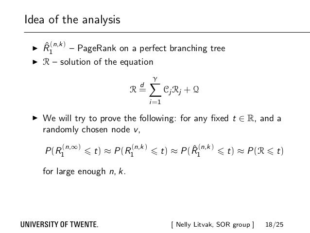 Nelly Litvak Asymptotic Behaviour Of Ranking Algorithms In Directed