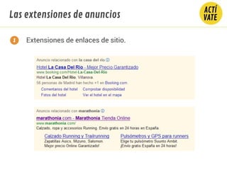 Extensiones de enlaces de sitio.1
Las extensiones de anuncios
 