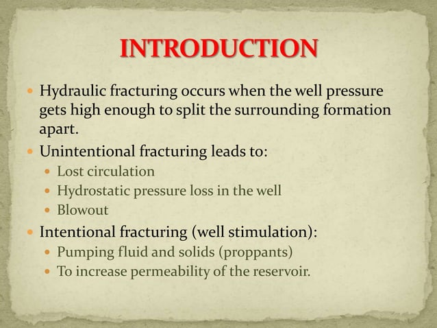 Basic Hydraulic Fracturing | PPTX