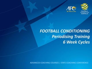 FOOTBALL CONDITIONING
Periodising Training
6 Week Cycles
ADVANCED COACHING COURSES | STATE COACHING CONFERENCE
 