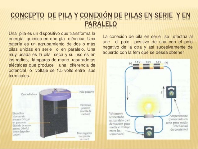 concepto de pila, circuitos eléctricos con pilas