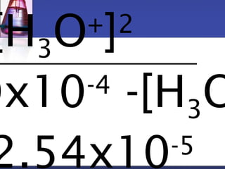 [H3O+]2 
2.0x10-4 -[H3O+] 
2.54x10-5 
 