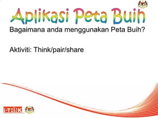Bagaimana anda menggunakan Peta Buih? 
Aktiviti: Think/pair/share  
