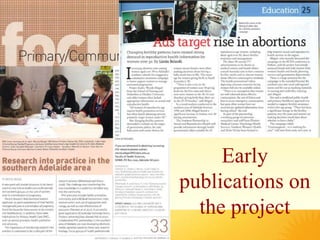 Early 
publications on 
the project 
 