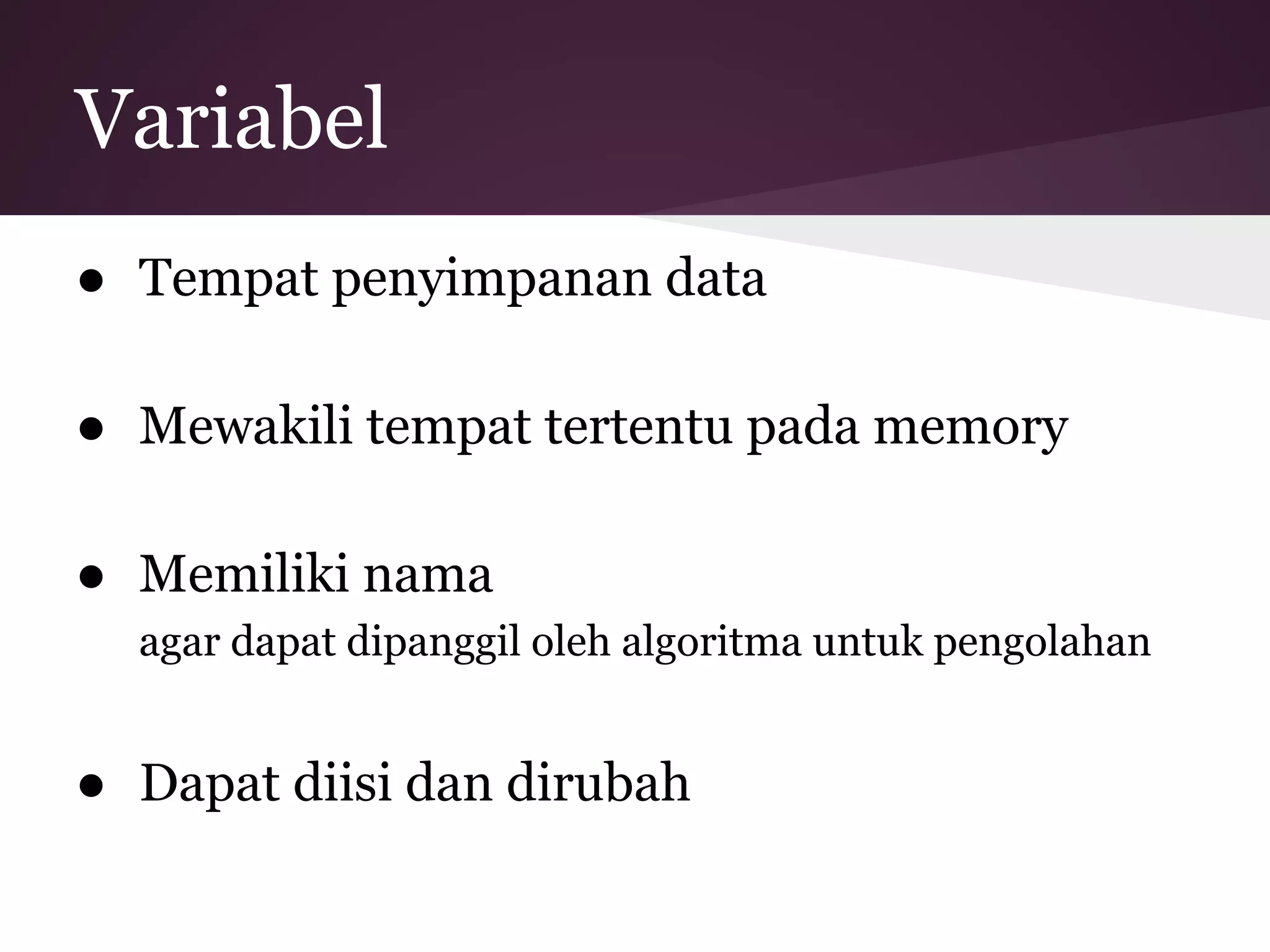 3. variabel dan tipe data | PPT | Free Download