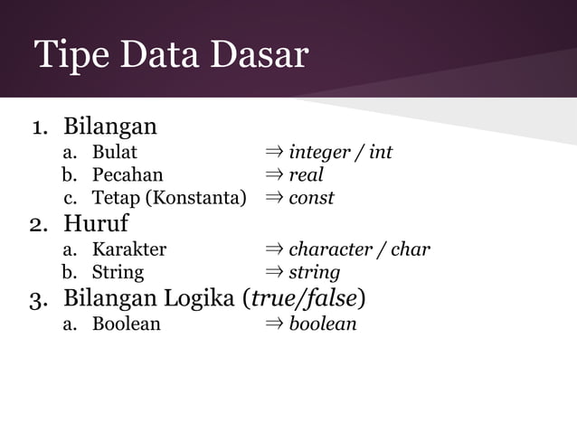 3. variabel dan tipe data | PPT | Free Download