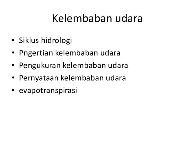 Kelembapan Udara