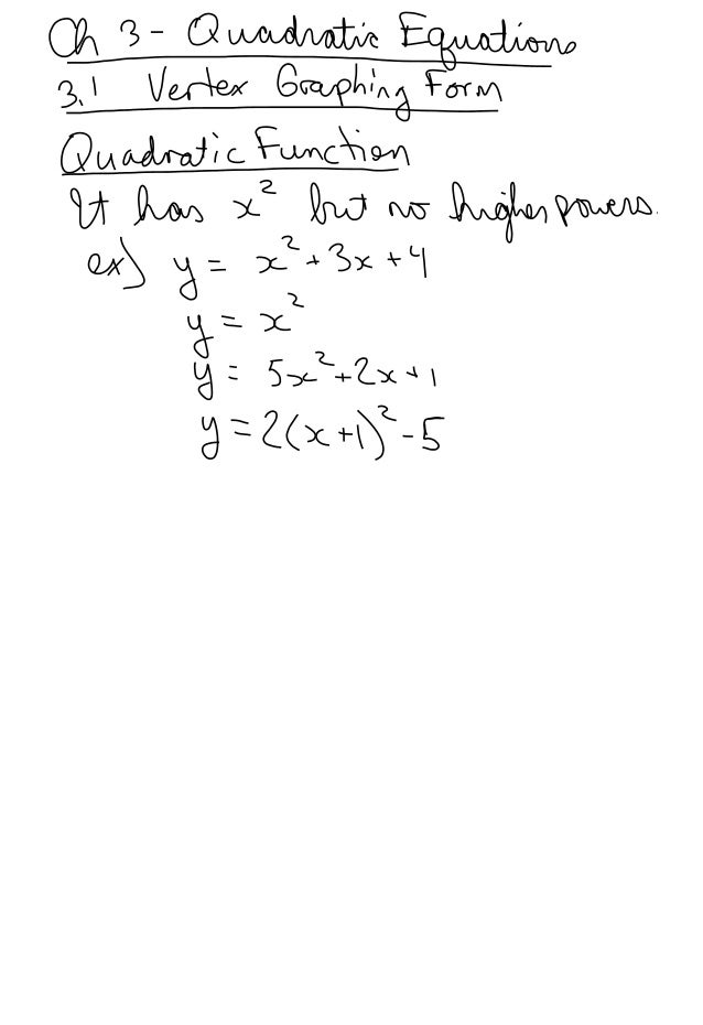3.1 vertex graphing form