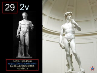 DAVID (1501-1504) 
MIQUEL ÀNGEL BUONARROTI 
GALERIA DE L’ACADÈMIA. FLORÈNCIA 
29 
2v  