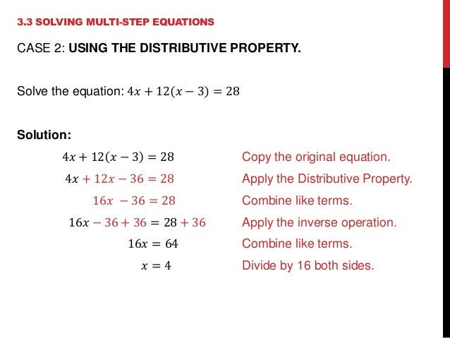 solve multi step equations