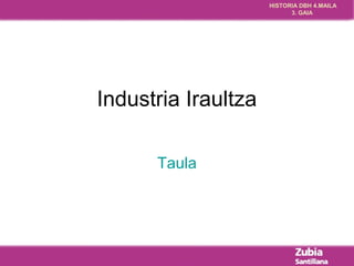 HISTORIA DBH 4.MAILA 
3. GAIA 
Industria Iraultza 
Taula 
 