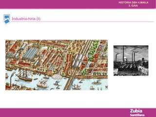HISTORIA DBH 4.MAILA 
3. GAIA 
Industria-hiria (I) 
 