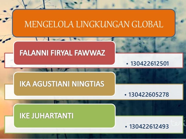 Manajemen forex dan lingkungan global