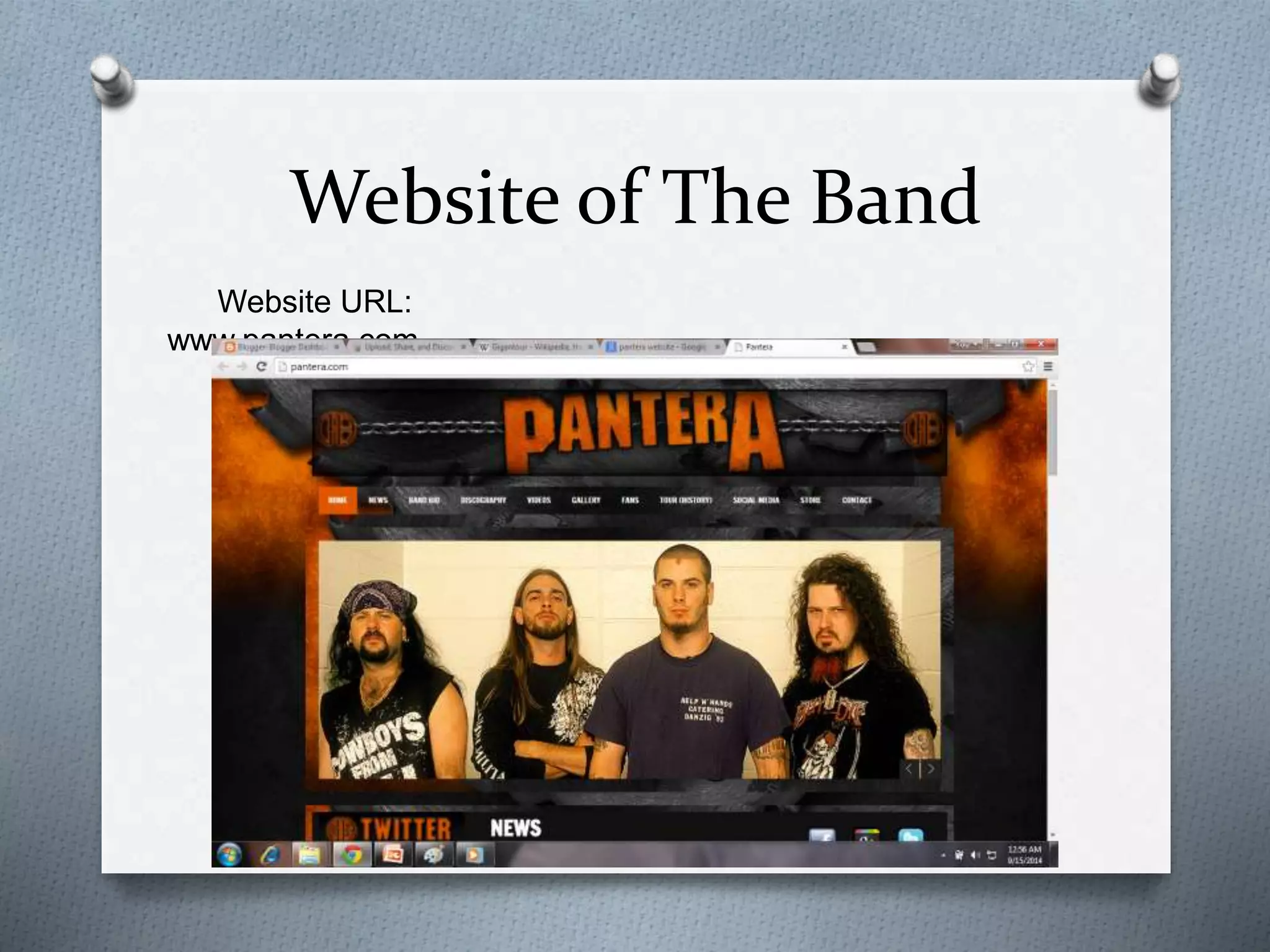 Website of The Band 
Website URL: 
www.pantera.com 
 
