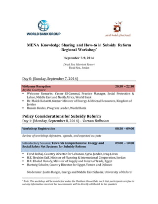 Workshop Agenda | PDF