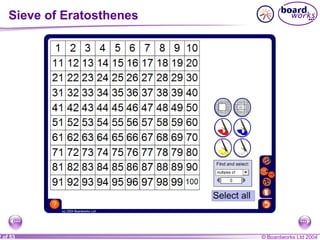 © Boardworks Ltd 20042 of 53
Sieve of Eratosthenes
 
