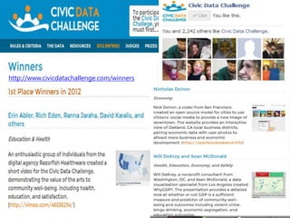 http://www.civicdatachallenge.com/winners
 