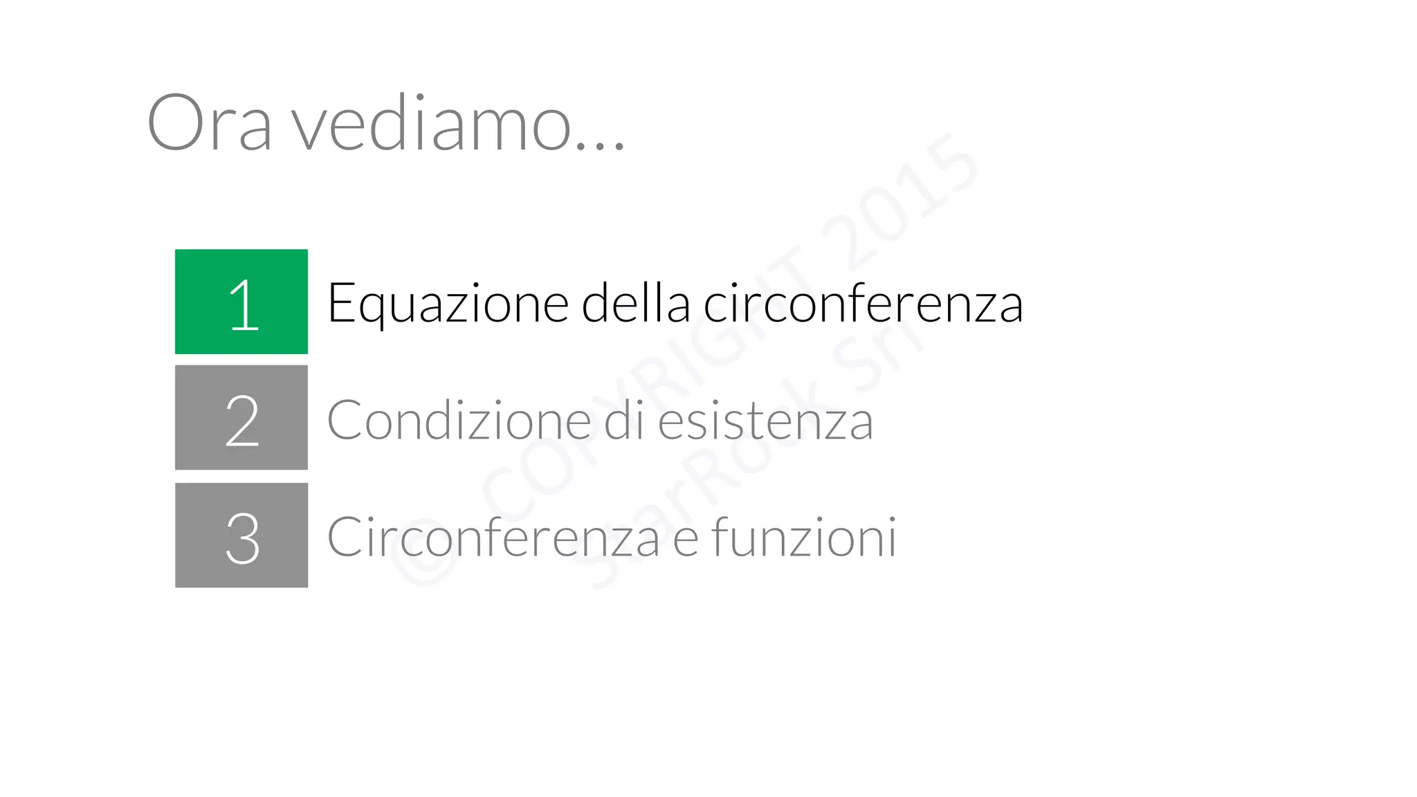 Ora vediamo…
!
1
2
Equazione della circonferenza
3
Condizione di esistenza
Circonferenza e funzioni
 