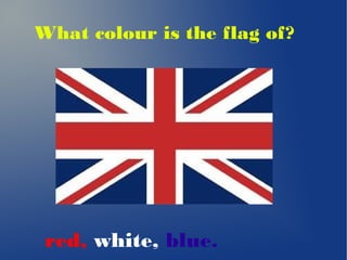 What colour is the flag of?
red, white, blue.
 