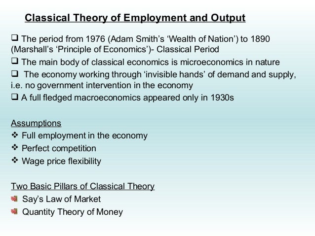 classical theory of employement classical theory
