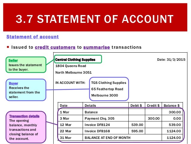 3 7 Statement Of Account