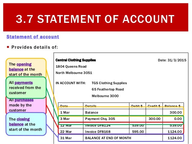 3 7 statement of account