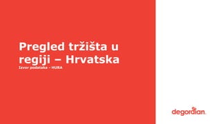 Pregled tržišta u
regiji – Hrvatska
Izvor podataka - HURA
 