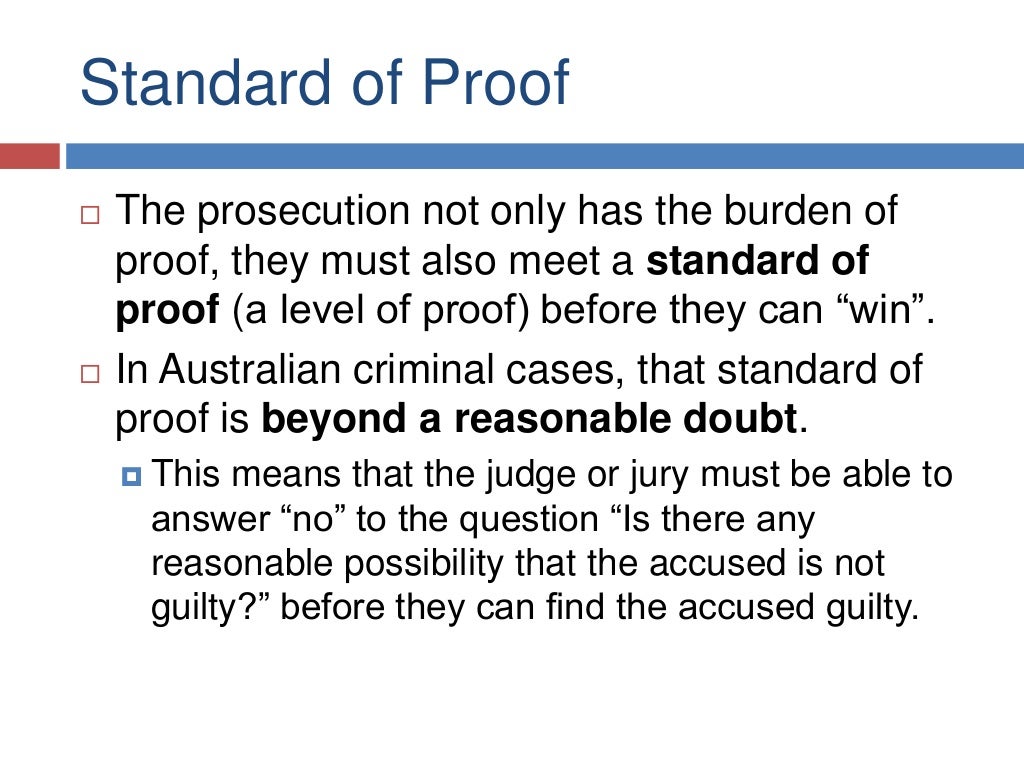 3.6 burden & standard of proof