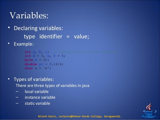 3. Data types and Variables