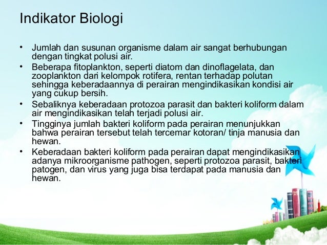 Indikator Polusi Polusi Udara Polusi Air Polusi Tanah Indikator Polusi Polusi Udara Polusi Air Polusi Tanah