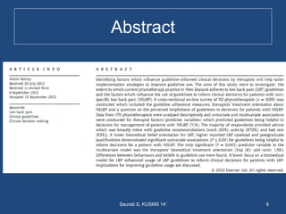 Abstract
8Saurab S, KUSMS 14'
 