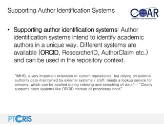 Supporting Author Identification Systems
• Supporting author identification systems: Author
identification systems intend ...