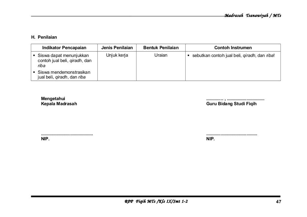 Rpp Fiqih Covid Kelas 4 RPP Fiqih Kelas 1 2 3 4 5 6 KK