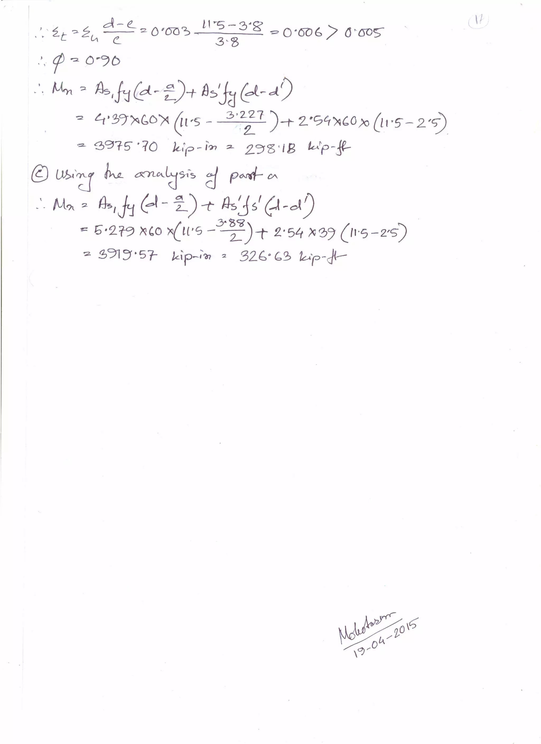 Solution Manual of Design of Concrete Structure, Aurther H. Nelson(13th  Edition); (Rectangular beam only) | PDF