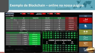 Exemplo	
  de	
  Blockchain	
  –	
  online	
  na	
  nossa	
  página	
  
 