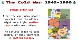 The Allies were due to
confirm these agreements
at the Potsdam meeting.
Before this meeting took
place (in August 1945) the
European War came to an
end with the surrender of
Germany, after Adolf
Hitler’s suicide.
 