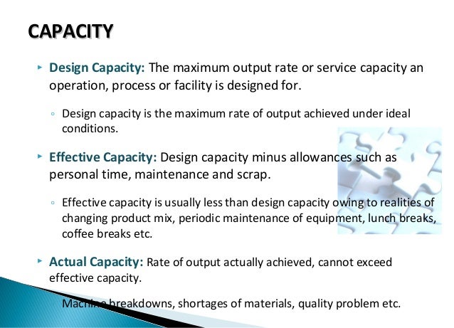Design Capacity Vs Output Rate – ILOC
