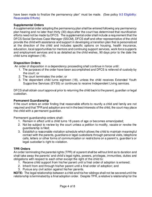 3.3 court orders and placement authority
