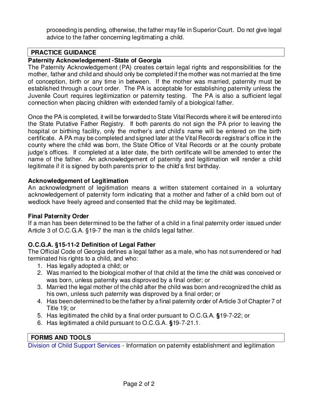 3 14 Establishing Paternity Via Legitimation Or Paternity
