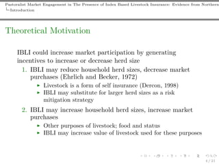 Pastoralist market engagement in the presence of IBLI: Evidence from Nothern Kenya
