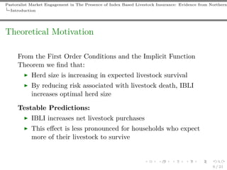 Pastoralist market engagement in the presence of IBLI: Evidence from Nothern Kenya