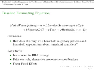 Pastoralist market engagement in the presence of IBLI: Evidence from Nothern Kenya