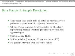 Pastoralist market engagement in the presence of IBLI: Evidence from Nothern Kenya