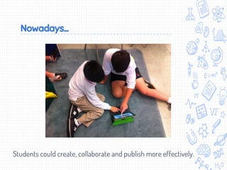 Nowadays...
Students could create, collaborate and publish more effectively.
 