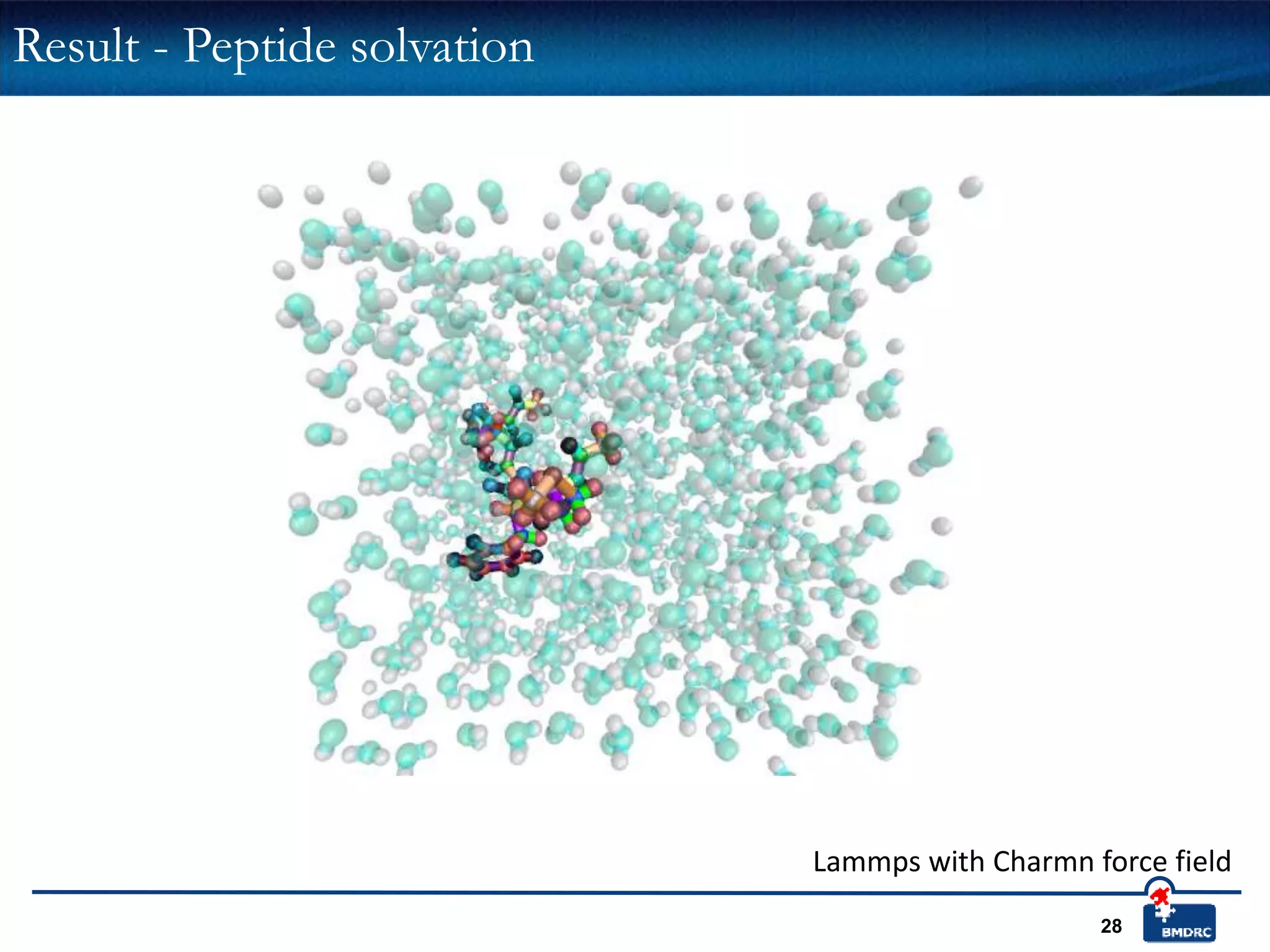 28
Result - Peptide solvation
Lammps with Charmn force field
 